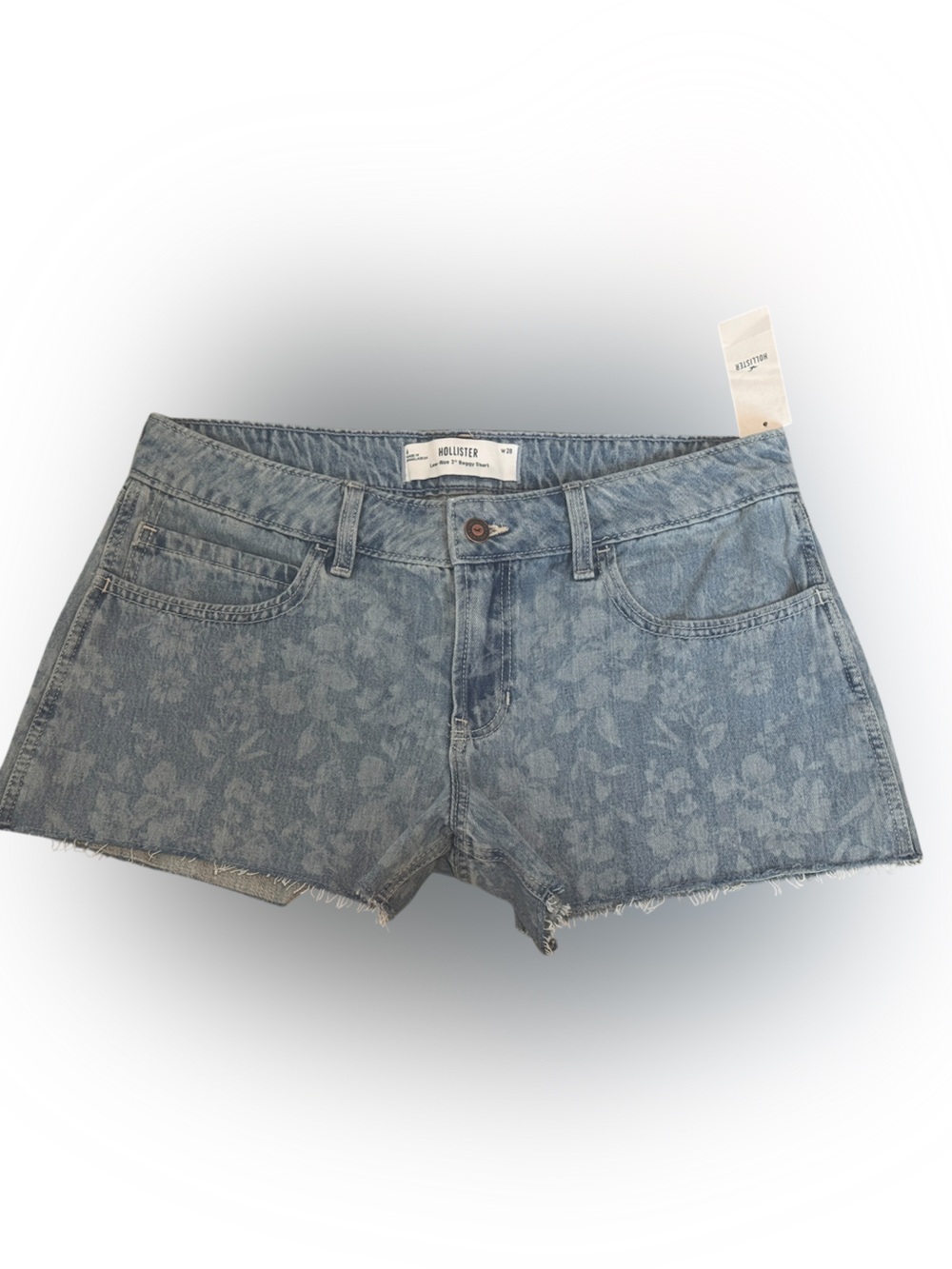 Hollister Light Wash Low-Rise Baggy Denim Shorts